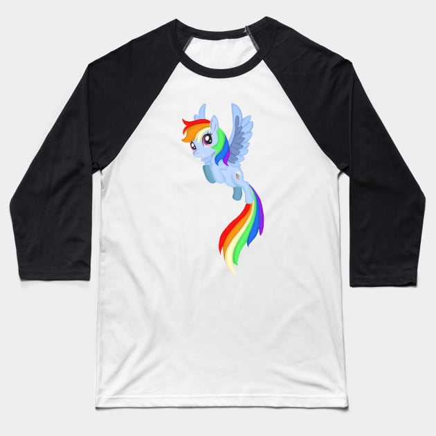 Rainbow Dash Baseball T-Shirt by zacksmithart